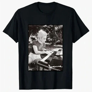 Lady Gaga Unisex Joanne Piano Photo‎ 100% Cotton Concert T-Shirt Black XS NWOT